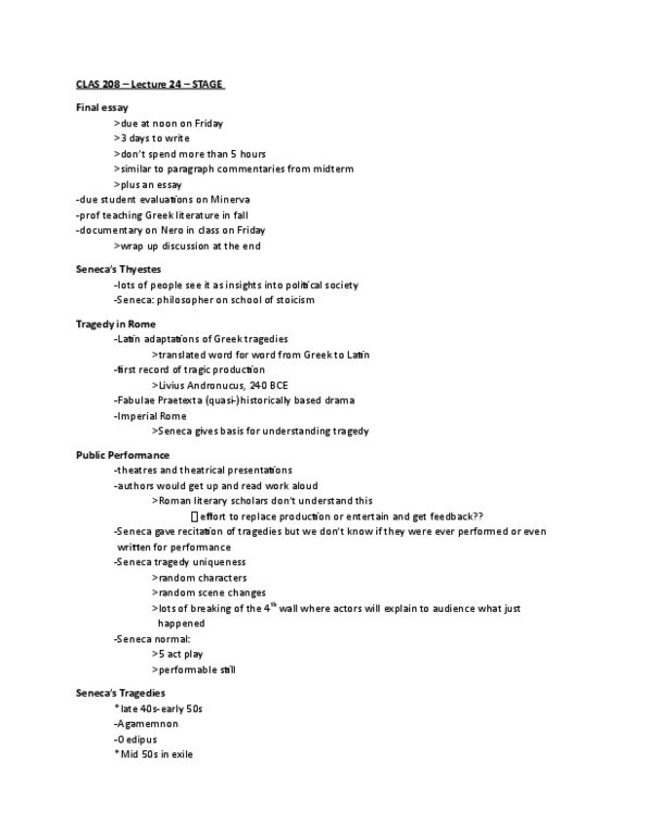 CLAS 208 Lecture Notes - Lecture 24: Atreus, De Clementia, Córdoba, Andalusia thumbnail