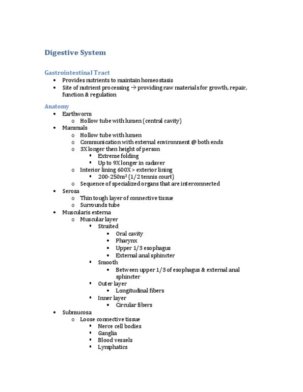 PHGY 210 Lecture Notes - External Anal Sphincter, Muscularis Mucosae, Loose Connective Tissue thumbnail