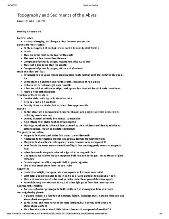 ATOC 182 Lecture Notes - Lecture 6: Isostasy, Andiron, Silt thumbnail