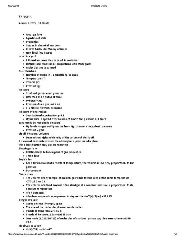 CHEM 120 Lecture Notes - Lecture 2: Hyperoxia thumbnail