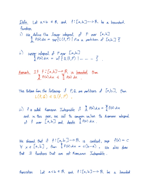 MATH 409 Lecture Notes - Lecture 33: Riemann Integral thumbnail