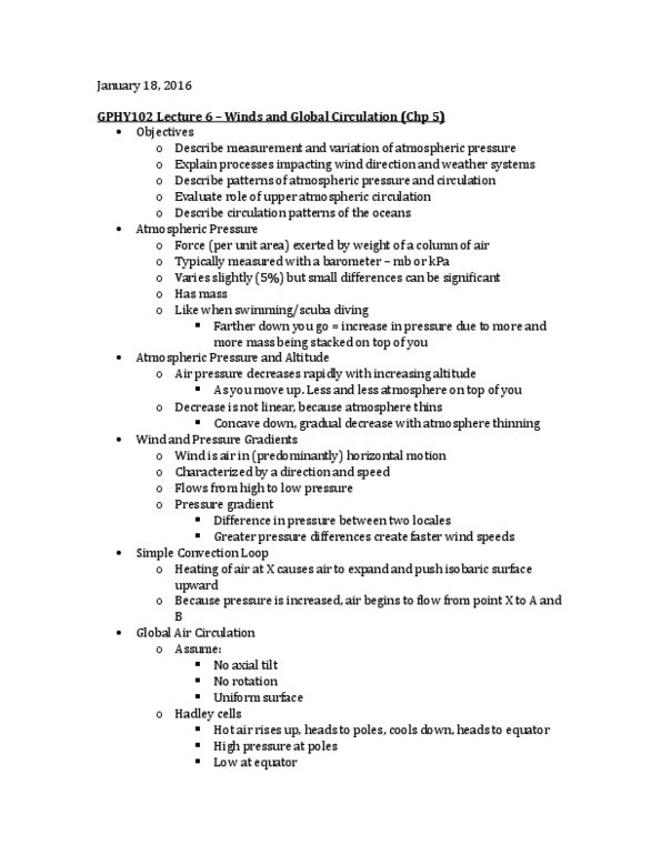 GPHY 102 Lecture Notes - Lecture 6: Polar Front, Coriolis Force, Westerlies thumbnail