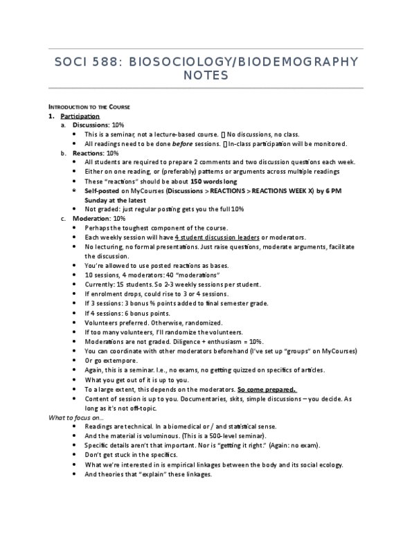 SOCI 588 Lecture Notes - Lecture 1: Scopus, Immunosenescence, Physical Attractiveness thumbnail