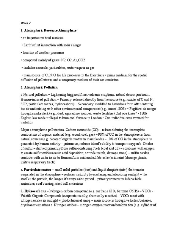 GEOG 102 Lecture Notes - Lecture 7: Carbon Cycle, Nitrogen Dioxide, Longwave thumbnail