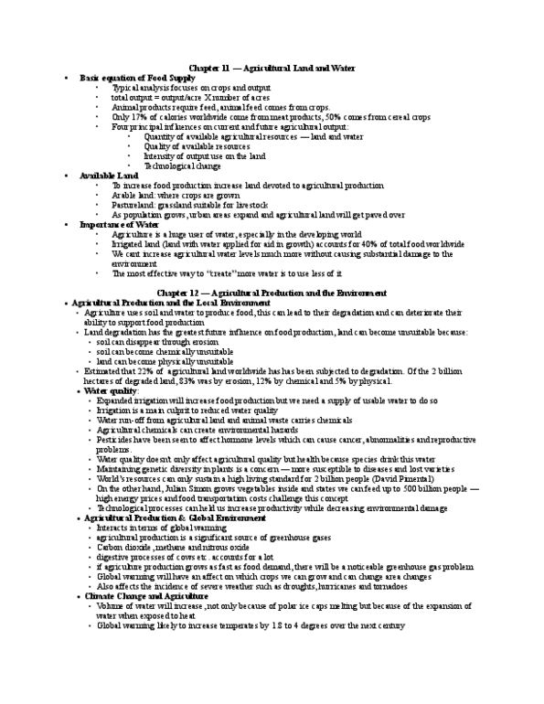 FARE 1300 Chapter Notes - Chapter 11-14: Total Factor Productivity, Aggregate Supply, Knowledge Economy thumbnail