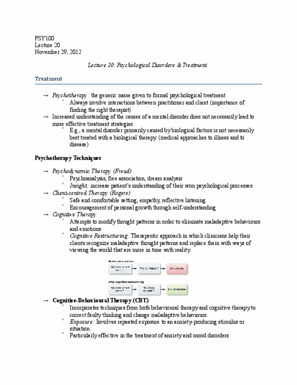 PSY100H1 Lecture Notes - Lecture 20: Clomipramine, Clozapine, Antisocial Personality Disorder thumbnail