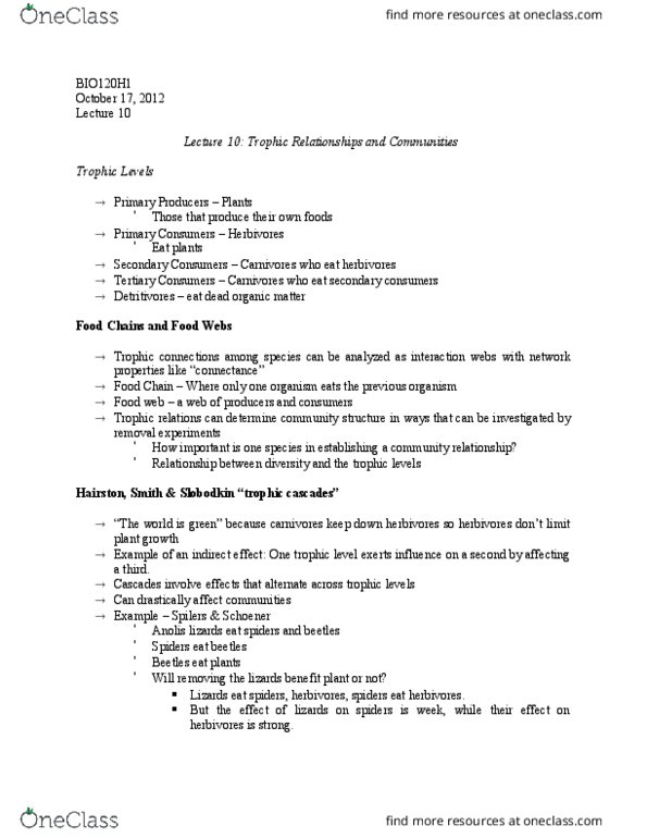 BIO120H1 Lecture Notes - Lecture 10: Cardiac Glycoside, Cecum, Aposematism thumbnail