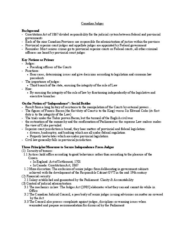 LAWS 1000 Lecture Notes - Lecture 21: Law Society, Canadian Judicial Council, English Civil War thumbnail