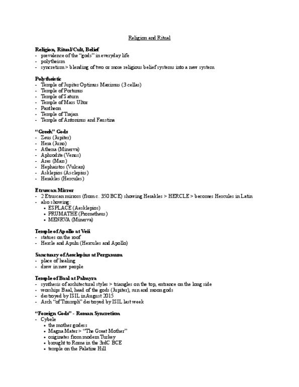 CLCV 1003 Lecture Notes - Lecture 8: Bloody Knife, Offal, Lares thumbnail