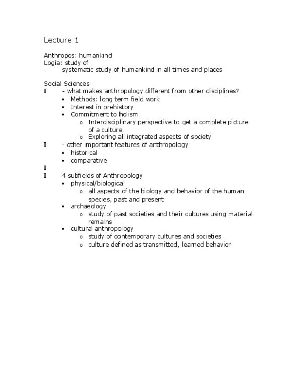 ANTHROP 1AB3 Lecture Notes - Lecture 2: Grant Mccracken, Fallacy, Cultural Relativism thumbnail