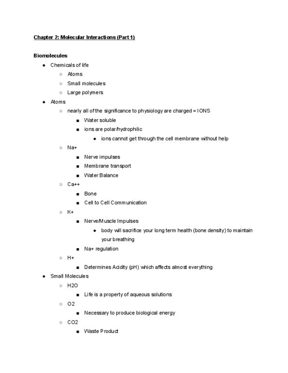 BISC276 Lecture Notes - Lecture 2: Antibody, Dextran, Glucose thumbnail