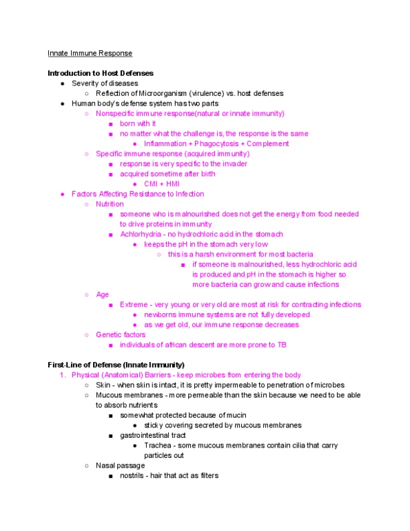 BISC300 Lecture Notes - Lecture 13: Transferrin, Microorganism, Lactoferrin thumbnail