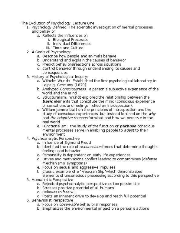 PSYCH 111 Lecture Notes - Lecture 1: Phineas Gage, Dementia, Stanford Prison Experiment thumbnail