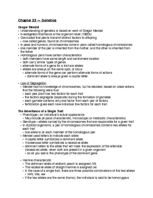 BISC207 Lecture Notes - Lecture 12: Hemoglobin, Phenylketonuria, Genetic Disorder thumbnail