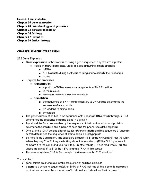 BISC207 Lecture Notes - Lecture 13: Natriuresis, Tryptophan, Operon thumbnail