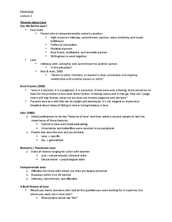 FRHD 1020 Lecture Notes - Lecture 3: Mate Choice, Disclose, Storge thumbnail