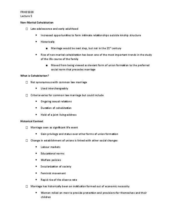 FRHD 1020 Lecture Notes - Lecture 5: Social Exchange Theory, Monogamy, Assortative Mating thumbnail