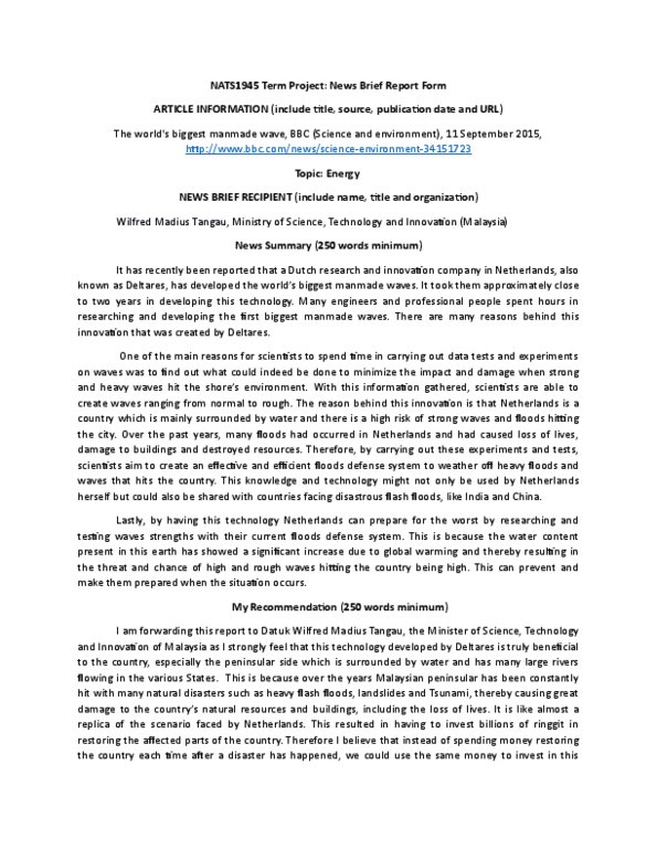 NATS 1945 Lecture Notes - Lecture 1: Malaysian Ringgit, Wilfred Madius Tangau, Wave Power thumbnail