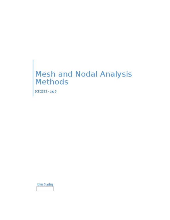 ECE 2323 Lecture Notes - Lecture 3: Ni Multisim, Nodal Analysis, Mesh Analysis thumbnail
