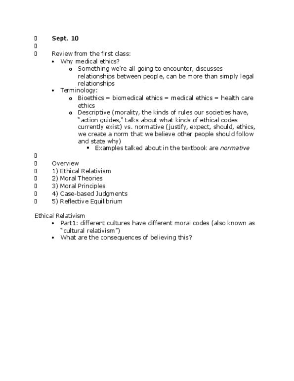 PHIL 1740 Lecture Notes - Lecture 2: Casuistry, Immanuel Kant, Kantian Ethics thumbnail