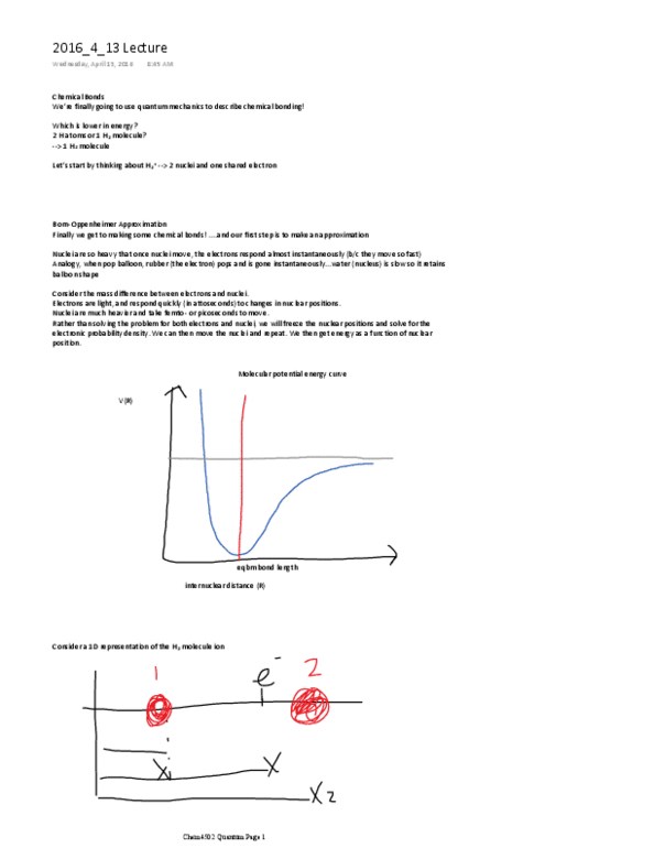 CHEM 4502 Lecture Notes - Lecture 30: Antibonding Molecular Orbital, Ellipsoidal Coordinates, Atomic Units thumbnail