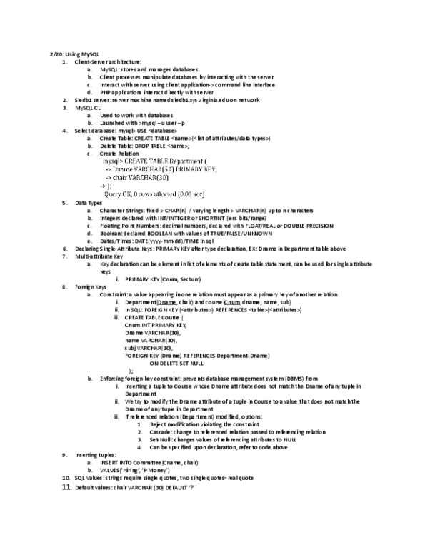 SYS 2202 Lecture Notes - Lecture 8: P Money, Database, Mysql thumbnail