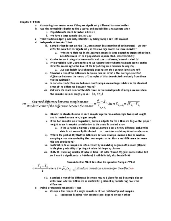 APMA 3120 Chapter Notes - Chapter 9: Standard Error, Standard Deviation thumbnail