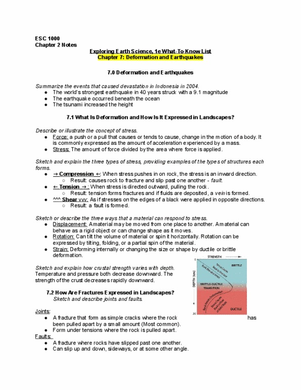 ESC 1000 Lecture Notes - Lecture 1: Damages, Plate Tectonics, Megathrust Earthquake thumbnail