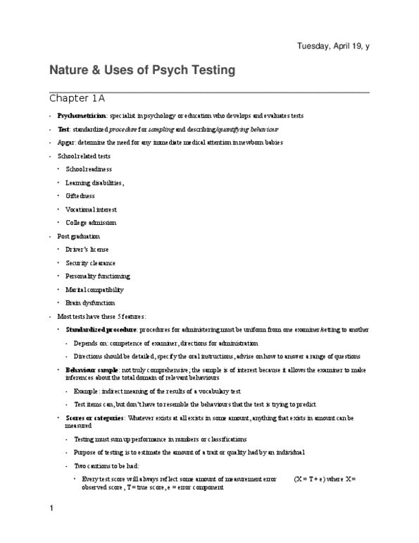 PSYC 3200 Lecture Notes - Lecture 1: Visual Impairment, Test Anxiety, Hearing Loss thumbnail