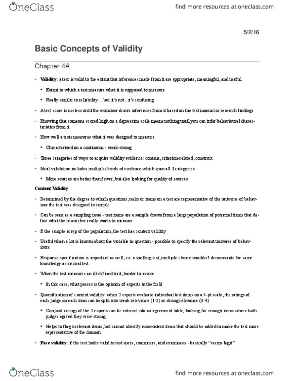 PSYC 3200 Lecture Notes - Lecture 6: Dementia, Comorbidity, Discriminant Validity thumbnail