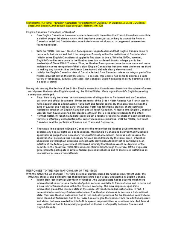 PAP 3360 Lecture Notes - Lecture 21: Biculturalism, Maillardville, Pierre Trudeau thumbnail