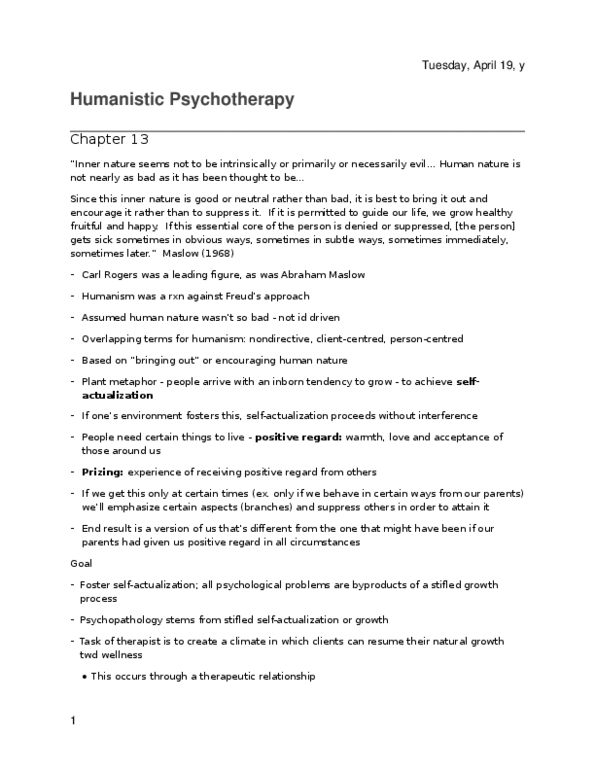 PSYC 3330 Lecture 13: 13 - Humanistic Psychotherapy thumbnail