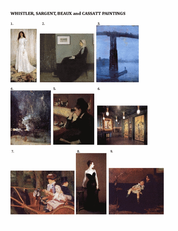 ART H208 Lecture Notes - Lecture 5: The Peacock Room, John Singer Sargent, Battersea Bridge thumbnail