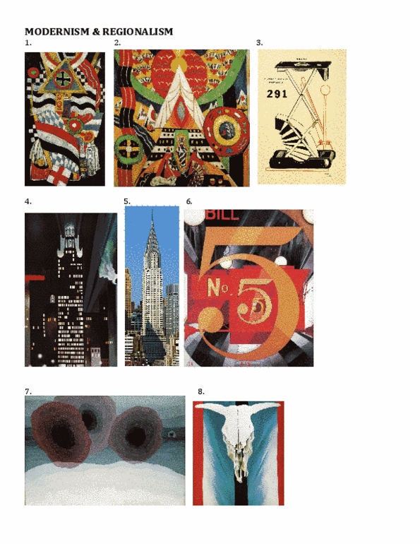 ART H208 Lecture Notes - Lecture 7: Grant Wood, Arthur Dove, Chrysler Building thumbnail