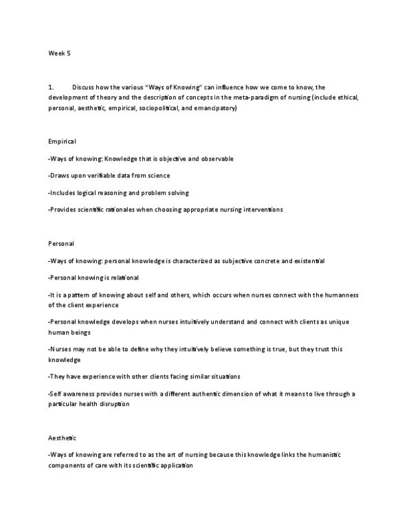 NSE11 Lecture Notes - Lecture 5: Asepsis, Nursing Diagnosis, Self-Awareness thumbnail