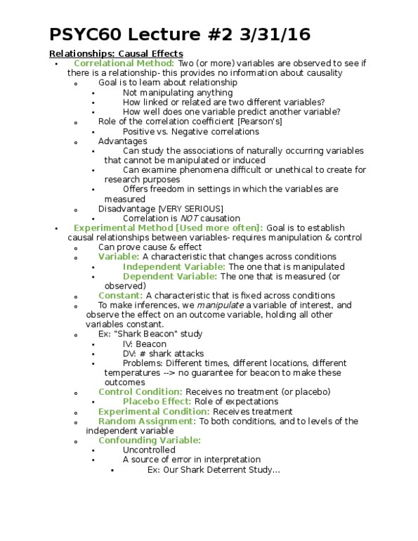 PSYC 60 Lecture Notes - Lecture 2: Bar Chart, Scatter Plot, Central Tendency thumbnail