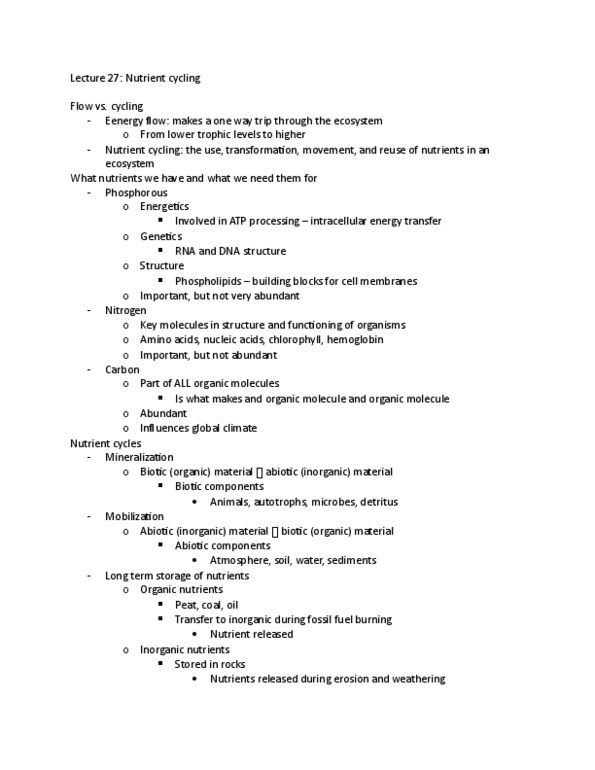 BIOL 2060 Lecture Notes - Lecture 27: Lignin, Carbon Sink, Clearcutting thumbnail