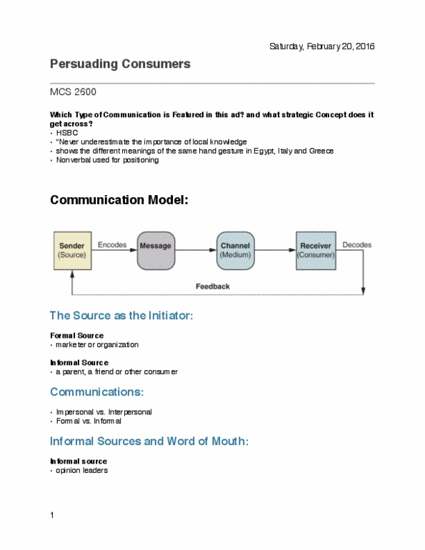 MCS 2600 Lecture Notes - Lecture 5: Febreze, None Of The Above, Narrowcasting thumbnail