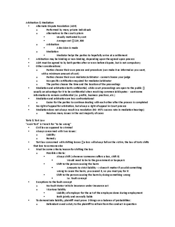 COMMERCE 4SD3 Lecture Notes - Lecture 2: Vicarious Liability, Vehicle Insurance, Contributory Negligence thumbnail