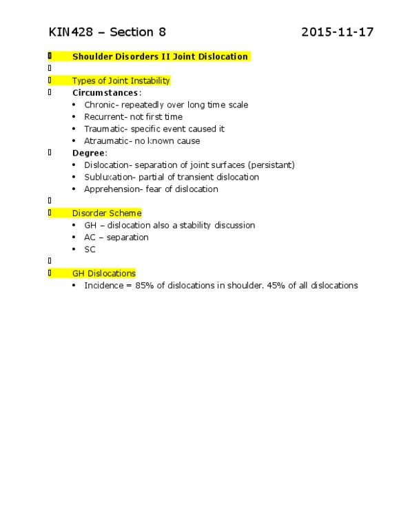 KIN428 Lecture Notes - Lecture 8: Bankart Lesion, Axillary Vein, Axillary Nerve thumbnail