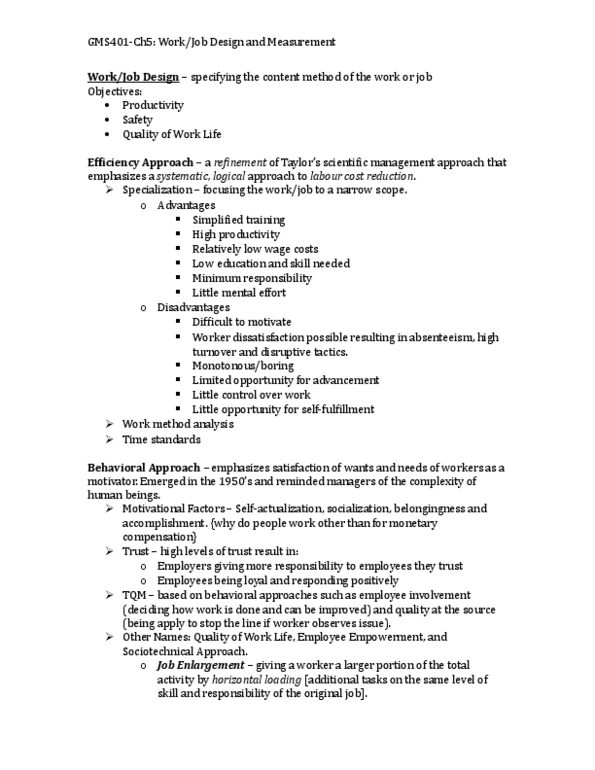 GMS 401 Chapter Notes - Chapter 5: Workplace Hazardous Materials Information System, Safety Data Sheet, Canada Labour Code thumbnail