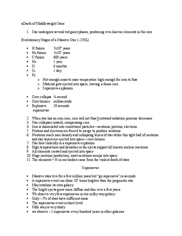 PCS 181 Lecture Notes - Lecture 5: Milky Way, Sn 1987A, Large Magellanic Cloud thumbnail