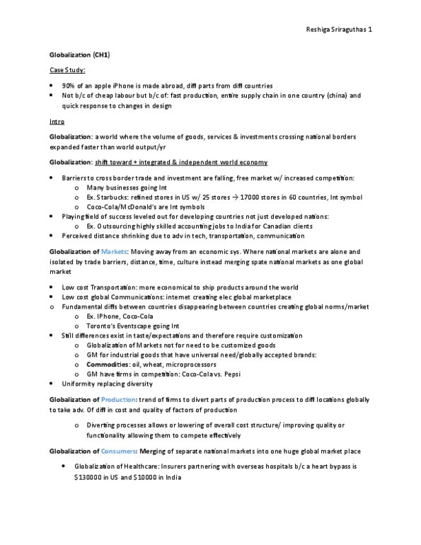 BUSI 2701 Chapter Notes - Chapter 1: World Trade Organization, Microprocessor, General Agreement On Tariffs And Trade thumbnail