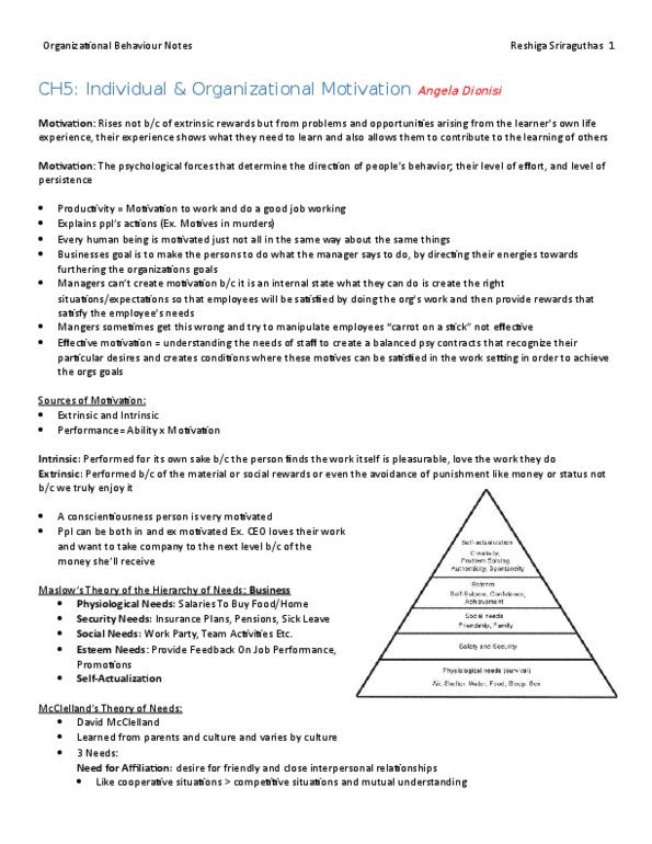 BUSI 2101 Chapter Notes - Chapter 5: Job Enrichment, Motivation, Goal Setting thumbnail