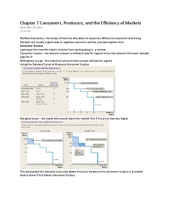 ECON 111 Chapter Notes - Chapter 7: Economic Surplus, Demand Curve, Market Power thumbnail