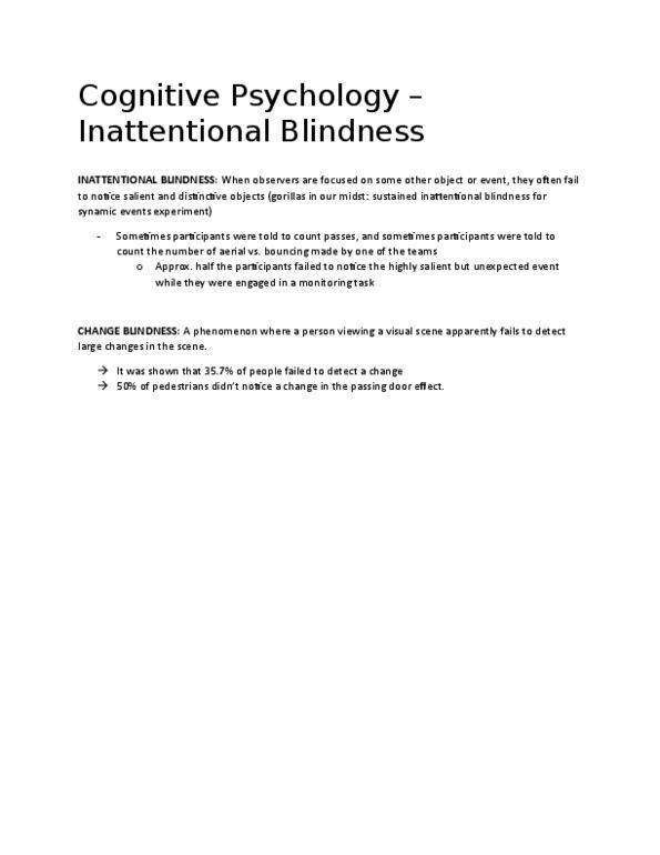 PSYC 2700 Lecture 5: Cognitive Psychology - Inattentional Blindness thumbnail