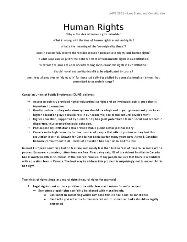 LAWS 2501 Lecture 6: Human Rights thumbnail