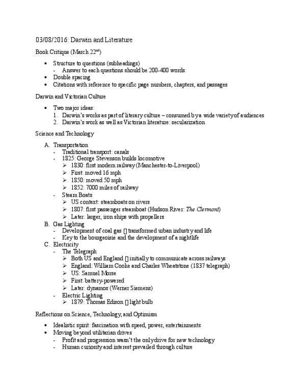 HIST 3690 Lecture Notes - Lecture 13: Bourgeoisie, Thomas Edison, Charles Wheatstone thumbnail