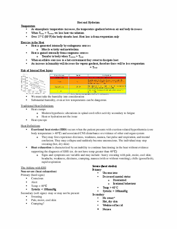 Kinesiology 2236A/B Lecture Notes - Lecture 21: Hyponatremia, Pedialyte, Heat Exhaustion thumbnail