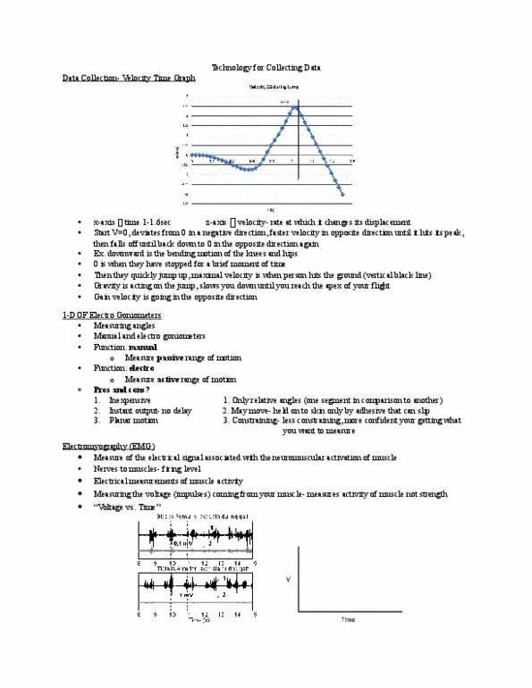 Kinesiology 2241A/B Lecture Notes - Lecture 6: Electrical Measurements, Mass, Force Platform thumbnail